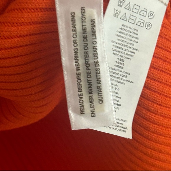 Michael Kors Lace Up Ribbed Dress. Orange BodyCon XS Festive Fall Designer - Picture 7 of 7